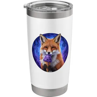 SÜSSER FUCHS SCHLECKT BLAUBEER EIS Doppelwandiger Edelstahl-Thermobecher