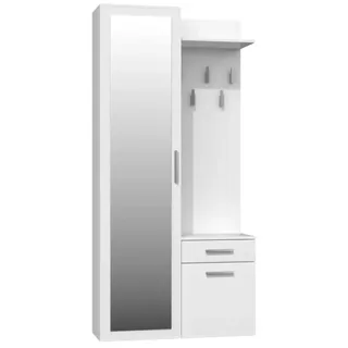 Topeshop GAR DUO BIEL, Weiß, 2 Tür(en), Drehtür, 5 Regale, 1 Schublade(n) - Weiß