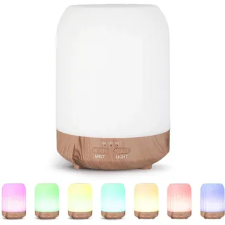 VINATO Aroma Diffuser für Ätherische Öle, 250ml Ultraschall Luftbefeuchter, Diffuser mit 7 LED-Farbwechsel-Lichter, Kompaktes Design für Yoga Büro Schlafzimmer
