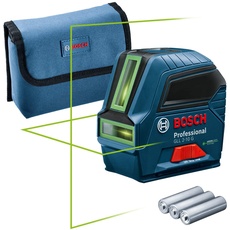 Bosch Professional Linienlaser GLL 2-10 G (grüner Laser, Arbeitsbereich: bis 10 m, 3x AA-Batterie, Tasche) – Amazon Exclusive