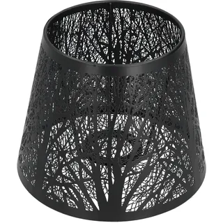 Schmiedeeisen Lampenschirm geschnitzt Wald Baum geformt E27 Mini Lampenschirm für Tischlampe Schlafzimmer Nachttisch Dekor (schwarz)