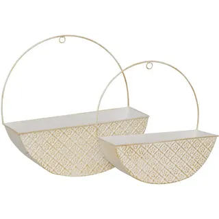 Atmosphera Createur d ́interieur Blumentopf Hängend Tino 34 cm 2er-Set , Beige , Metall , 12x35x34 cm , Dekoration, Blumen & Blumentöpfe, Übertöpfe