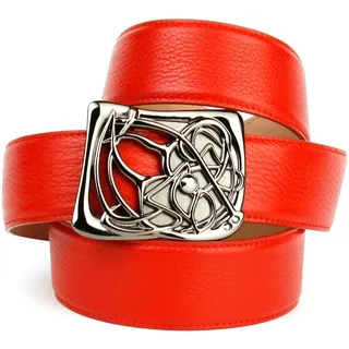 Ledergürtel ANTHONI CROWN, Damen, Gr. 85, rot, Leder, unifarben, Gürtel Ledergürtel, mit Designer-Schließe
