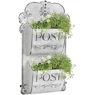 All Chic Metall-Wand-Pflanzgefäß, hängender Pflanzgefäß, Wandmontage, Pflanzgefäß für den Innen- und Außenbereich, Bauernhaus-Dekoration