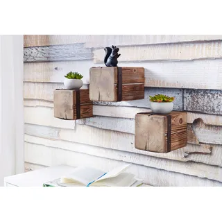 Home Affaire Wandregal Holzpfeiler 14 x 20 x 14 cm Braun