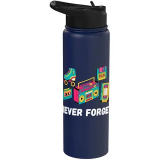 Lustiges Nostalgie-Zitat Retro Kassette VHS 1980er Jahre Stainless Steel Insulated Water Bottle