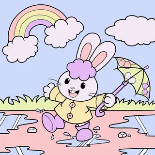 ENJOY ART - Malen nach Zahlen 20x20cm Junior Kawaii Set 2 Kaninchen und Einhorn