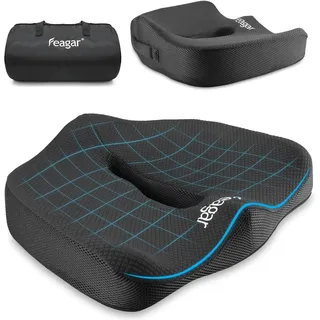 Feagar Sitzkissen Orthopädisches aus Memory Foam 1 St schwarz