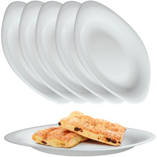 KADAX weiße Dessertteller, Spülmaschinengeeignetes Teller-Set, Kuchenteller aus verstärkten Glas, moderne Frühstücksteller, Speiseteller für Kuchen (Weiß / 6 Stück)