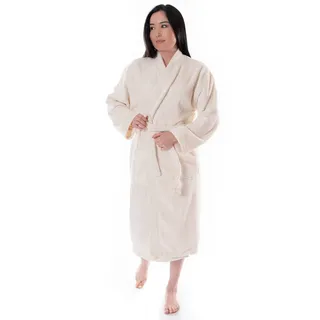 Ege Organics Bio-Bademantel, Weich & Saugstark – GOTS zertifizierte türkische Bio-Baumwolle – Unisex, Naturweiß, Large-X-Large