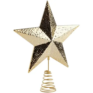 home&you Weihnachtsbaumspitze DUN 33x26,5cm, Gold, Weihnachtsdeko, Winter Christmas, Xmas, Christbaumspitze , Kunststoff , 33 cm , Dekoration, Weihnachtsdekoration, Christbaumschmuck, Christbaumspitzen
