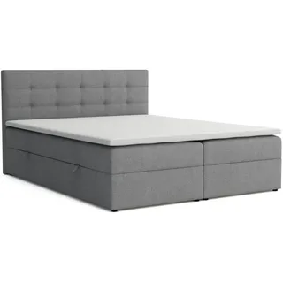 venasi JESSA Boxspringbett 140x200 mit Bettkästen H2/H3 Matratze BRAUN - Braun