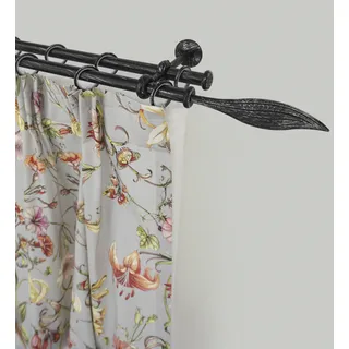 GARESA Gardinenstange »ESPERANCA« schwarz, L:220cm Ø:16mm, Metall, Gardinenstangen, Gardinenstange, rustikale Vorhanggarnitur, verlängerbar, Eisen, mit Ringe,