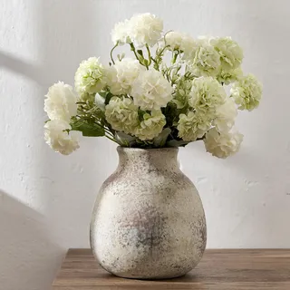 PORCER Rustikale Keramik-Blumenvase, 15,5 cm, niedlicher Boho-Stil, für Heimdekoration, Bauernhaus, Terrakotta-Vase für Wohnzimmer, Tisch, Regal, Kamindekoration, Bauernhaus, Naturbraun