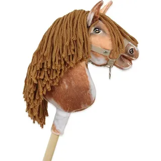 Super Hobby Horse Premium - Stockpferd - Antiallergisches, handgefertigtes Tobiano Bay Horse