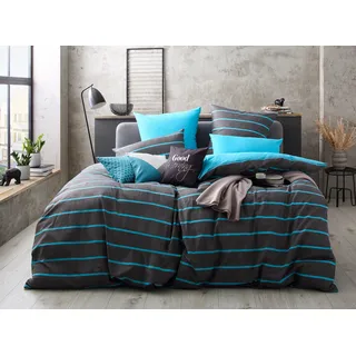 MY HOME Bettwäsche »Katja« 2 tlg. Bettwäsche aus Baumwolle, Bettwäsche mit Streifen-Design, Wendeoptik