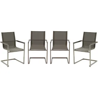 Garden Pleasure Gartensessel 56 x 56 x 90 cm grau mit Armlehne 4 St.