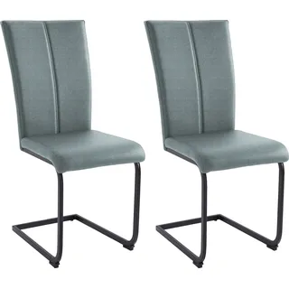 Freischwinger HOME AFFAIRE "Nils", blau (hellblau (fantasy 8214)), B:42,5cm H:100cm T:60cm, Holzwerkstoff, Metall, Polyester, Stühle, Freischwinger, Stuhl belastbar bis 120 Kg, Gestell Metall im Chrom-Look oder Schwarz