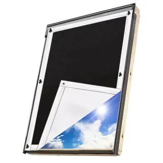 Update Sonnenschutz Dachfenster Rollo Verdunkelungsrollo, Verdunklungsstoff Rollo Verdunkelung Hitzeschutz ohne Bohren Hitzeschutzrollo für Velux- und Roto-Fenster in verschiedenen Größen 76 * 93cm