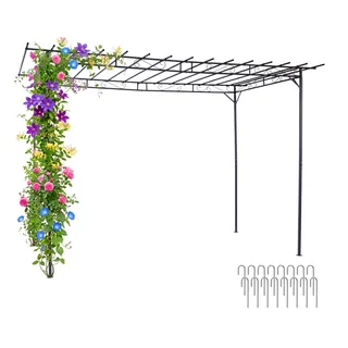 Relaxdays Rosenbogen 215 x 320 x 190 cm Schwarz