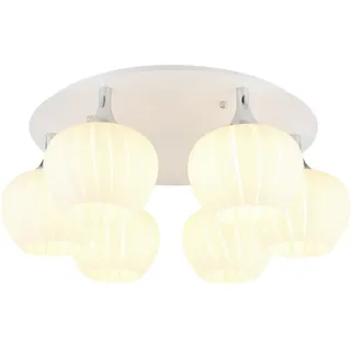 Globo Deckenleuchte , Opal, Chromfarben , Metall, Glas , rund , 25.5 cm , Ce , Lampen & Leuchten, Leuchtenserien