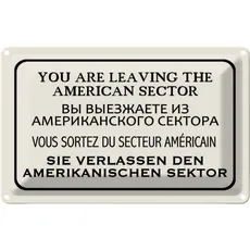 Blechschild 20x30 cm - you leaving american sector