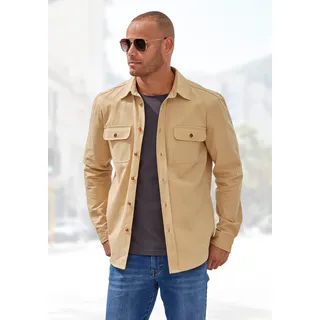 John Devin Langarmhemd », cooles Overshirt«, aus reiner Baumwolle, mit aufgesetzten Taschen, braun