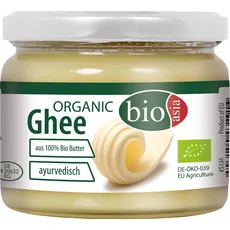 BIOASIA Bio Butter Ghee, Butterschmalz zum Braten, Frittieren, Kochen und Backen, Butterreinfett für die gesunde Ayurveda-Küche oder Paleo-Diät, 1 x 250 ml