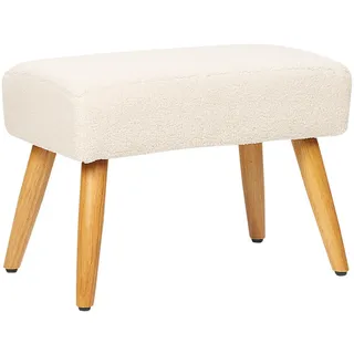 Beliani Hocker Takoma 30/50/35 cm , Beige , Textil , Rechteckig , 50x35x30 cm , Wohnzimmer, Sessel, Hocker & Hockerbänke, Sitzhocker