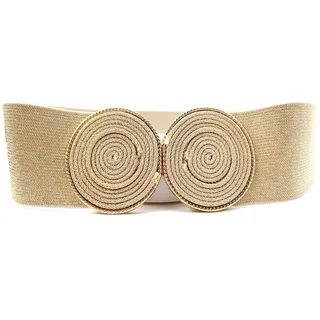 ZAHSY Elastischer Gürtel Cinch Bund für Damen: Gold, 75 cm lang, dehnbar bis 110 cm, 6 cm breit, perfekt für Röcke, Hemden, Pullover und Mäntel, ideal als Geschenk für Frauen und Mädchen