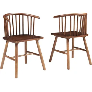 [en.casa] Esszimmerstuhl Stami 2er Set Holz Walnussoptik
