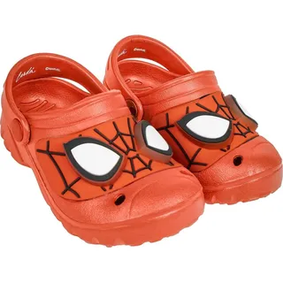 Spiderman Clogs Kinder Gartenschuhe mit Licht Fanartikel Jungen 27 - Rot