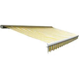 MCW Kassetten-Markise MIT Volant Gelb, Weiß , Textil , 500x23x300 cm , Sonnenschutz