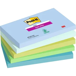 Post-it Super Sticky Notes Oasis Collection, Haftnotizen Extra-stark farbsortiert, 5 Blöcke