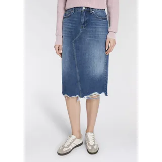 Jeansrock HUGO BLUE "Gadele", Damen, Gr. L (40), medium blau 422, Denim/Jeans, Obermaterial: 100% Baumwolle, unifarben, kniebedeckend, Röcke Jeansrock, Mid Rise, in Midi-Länge