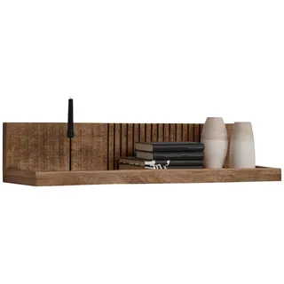 Carryhome Wandboard , Naturfarben, Hellbraun , Holz , Mangoholz , massiv , Holz , 100x20x25 cm , Wohnzimmer, Wohnwände, Wohnwand-Serien