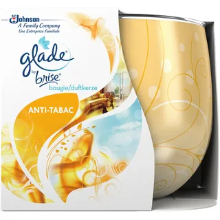 Glade Duftkerze im Glas, Bis zu 30 Stunden Brenndauer, Frischer Anti Tabac-Duft, 3er Pack (3 x 120 ml)