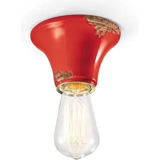 Ferroluce Vintage Deckenleuchte Ø 12,5cm - Hellrot