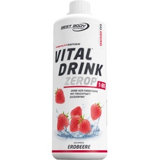 Best Body Nutrition Vital Drink ZEROP® - Erdbeere, Original Getränkekonzentrat - Sirup - zuckerfrei, 1:80 ergibt 80 Liter Fertiggetränk, 1000 ml
