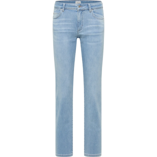 Straight-Jeans MUSTANG "Damen Style Crosby Relaxed Straight", Damen, Gr. 33, Länge 34, 201 hellblau, Denim/Jeans, 80% Baumwolle, 15% Lyocell, 4% Elastomultiester, 1% Elasthan, unifarben, straight fit, Jeans Straight-Jeans