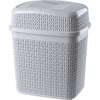 KADAX Kosmetikeimer aus Kunststoff "Tonni", Abfalleimer mit Schwingdeckel, Mülleimer für Bad, Grau, 5L - Grau