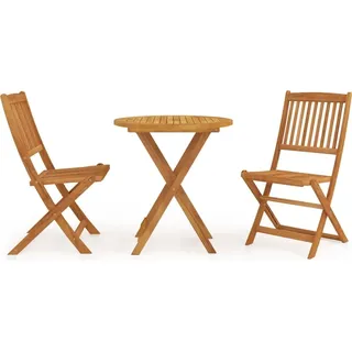 Best Möbel Gartenmöbel Set Balkonmöbel-Set 3-tlg. Garten-Essgruppe Klappbar Massivholz Akazie - Gartenmöbelgarnituren CL5080938 2parcel - Braun