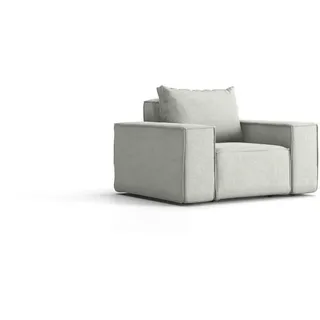 Kaiser Möbel Gartensessel Sonne Hellgrau , Holz , Füllung: Komfortschaum , 115x73x88 cm , Gartenmöbel, Loungemöbel, Loungesessel