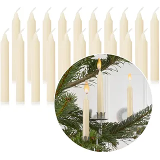 Nordstern Baumkerzen Champagner 20er Pack - Kerzen für den Weihnachtsbaum, oder Geburtstagszug - Weihnachtskerzen, Pyramidenkerzen 10 x 1,25 cm