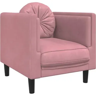 vidaXL Sessel mit Kissen Rosa Samt - Rosa