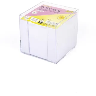 Folia Zettelbox glasklar 9x9 cm – robuste Notizzettelbox mit ca. 700 weißen Blättern