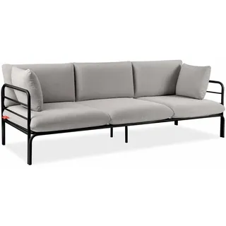 Konsimo Konsimo® Gartensofa, Dunkelgrau, Hellgrau, Metall, Textil, 3-Sitzer, Füllung: Schaumstoff, Rechteckig, 225x80x80 cm, Hergestellt in Europa, Loungemöbel, Gartensofas