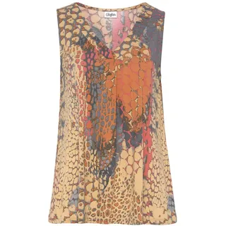 Buffalo Strandtop mit Animalprint, sommerliches Blusentop mit V-Ausschnitt, bunt