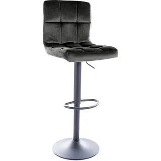 Barhocker LEONORA schwarz höhenverstellbar Fußstütze Höhe 96-117 cm Sitzhöhe 65-88 cm - Schwarz