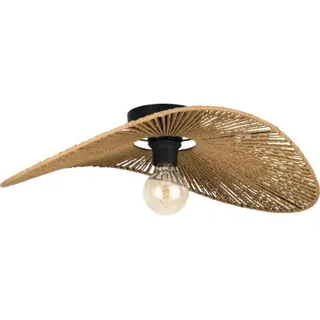 Eglo Deckenleuchte Siruela schwarz natur 56 x 40 x 16 cm E27 - Braun, Schwarz